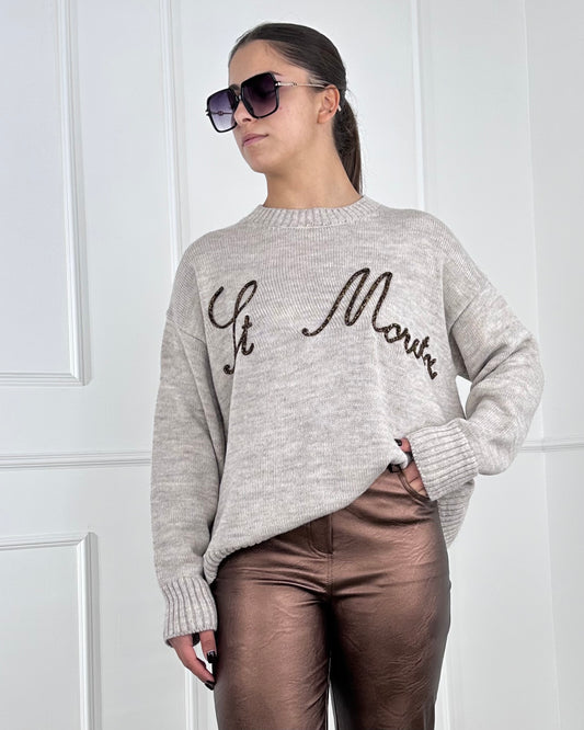 W5HMJ00A400ST - TENSIONE IN MAGLIA RICAMO ST.MORITZ