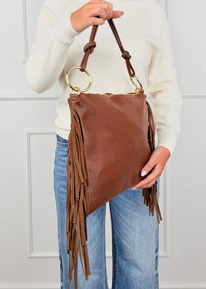BRS. BORSA TEXAS VERA PELLE FRANGE LATERALI