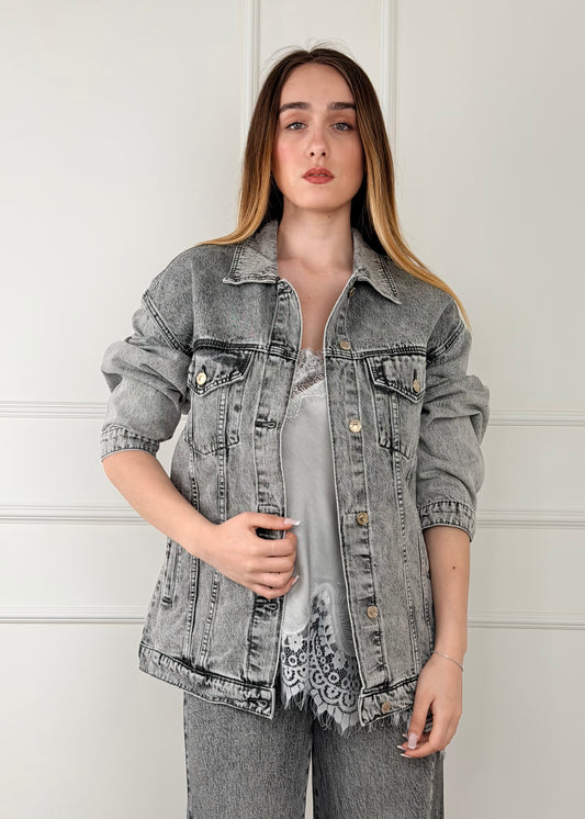 6167 - GIUBBOTTO IN DENIM LUNGO