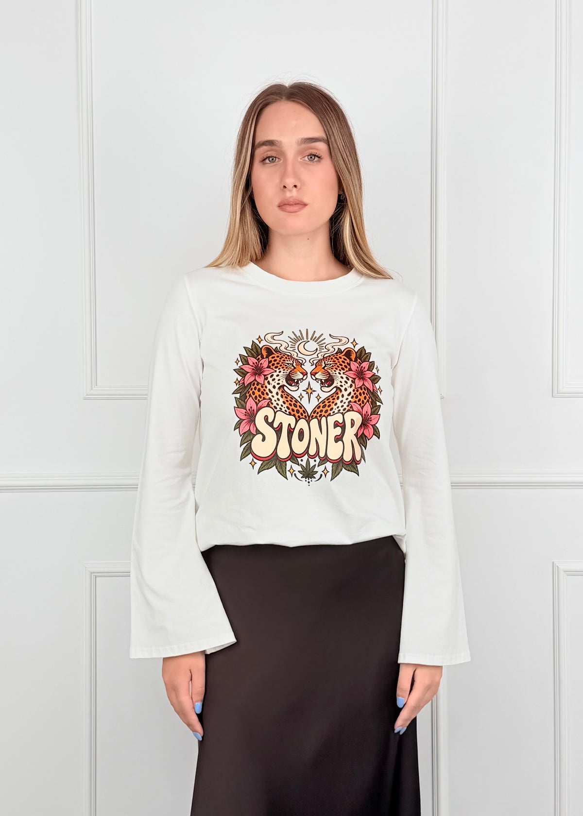 OG02319 - MY-D T-SHIRT MANICA LUNGA A CAMPANA CON STAMPA