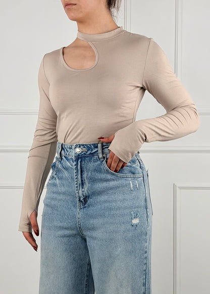 MR11919 - MAGLIA CUT OUT GOCCIA IN JERSEY DI VISCOSA