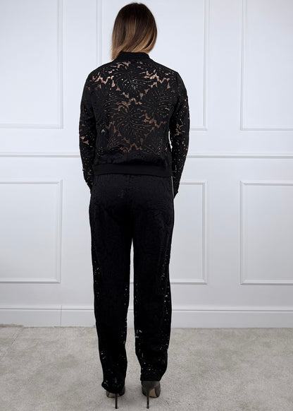 28267 - COMPLETO BOMBER E PANTALONE IN PIZZO