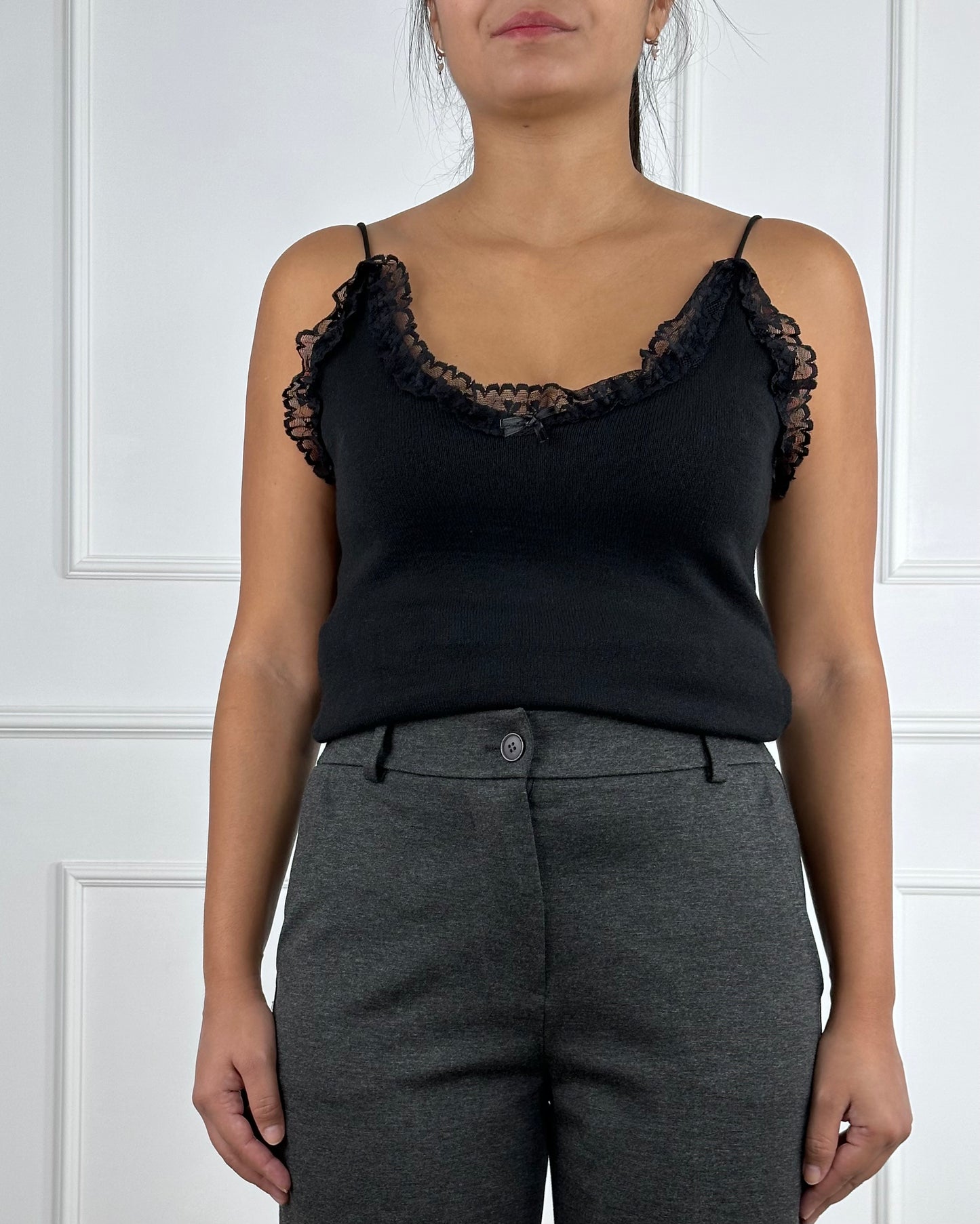 I92009 - I92009 TOP IN MAGLIA CON PIZZO