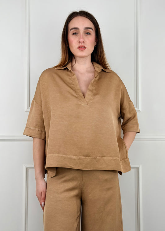 60100SS - GIORGIA&J BLUSA IN MISTO LINO E VISCOSA