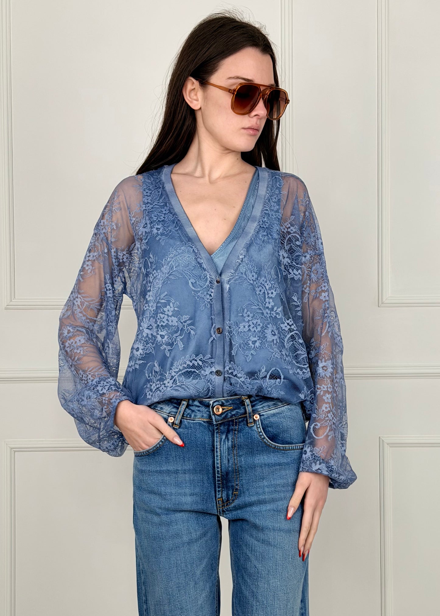 81549 - CARDIGAN IN MORBIDO PIZZO