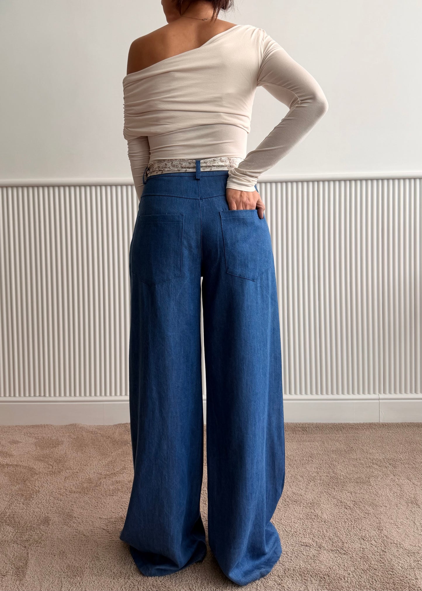 C26863C - BREND PANTALONE PALAZZO CHAMBRY