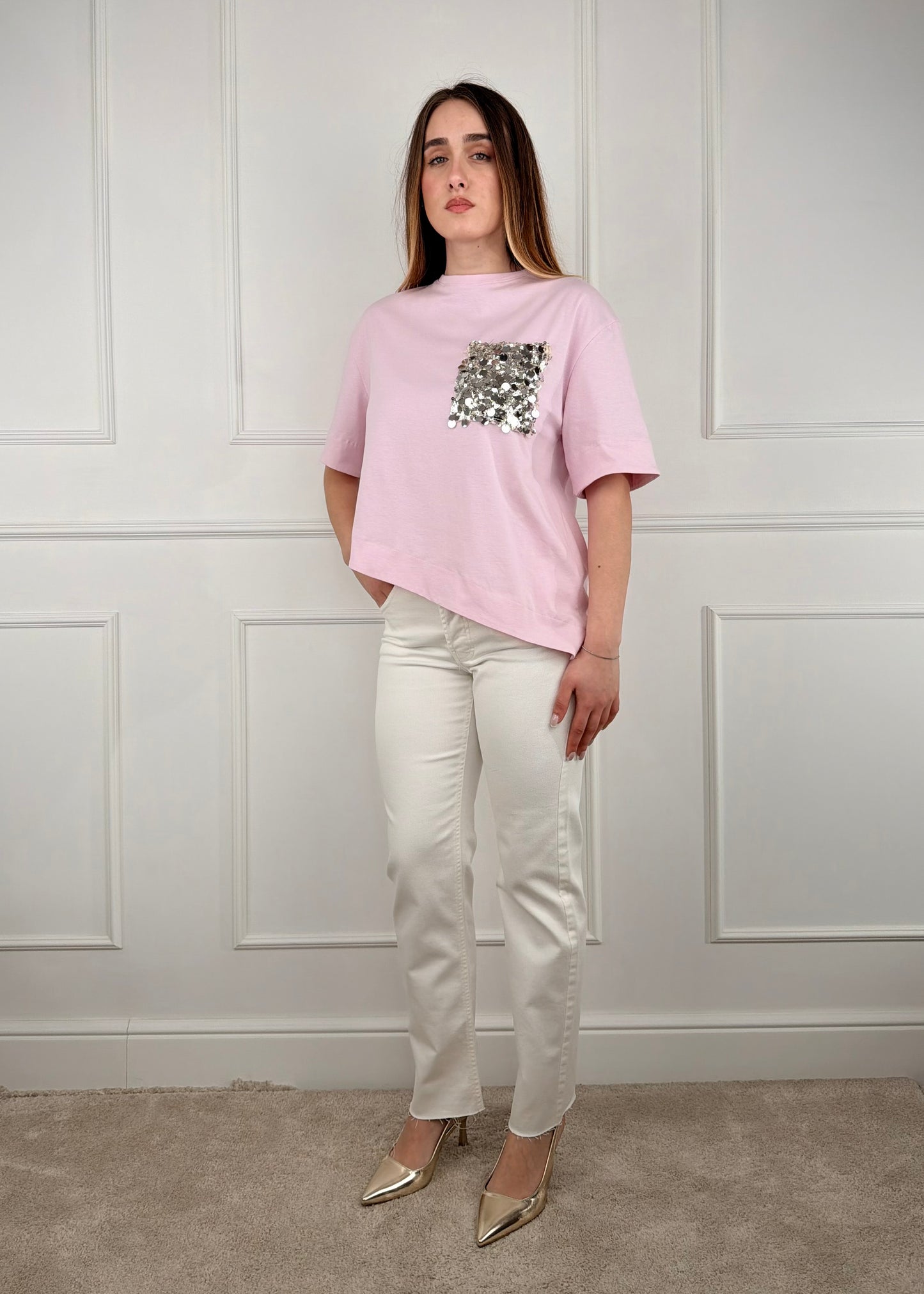 PE260194 - TENSIONE IN T-SHIRT TASCHINO PAILLETTES