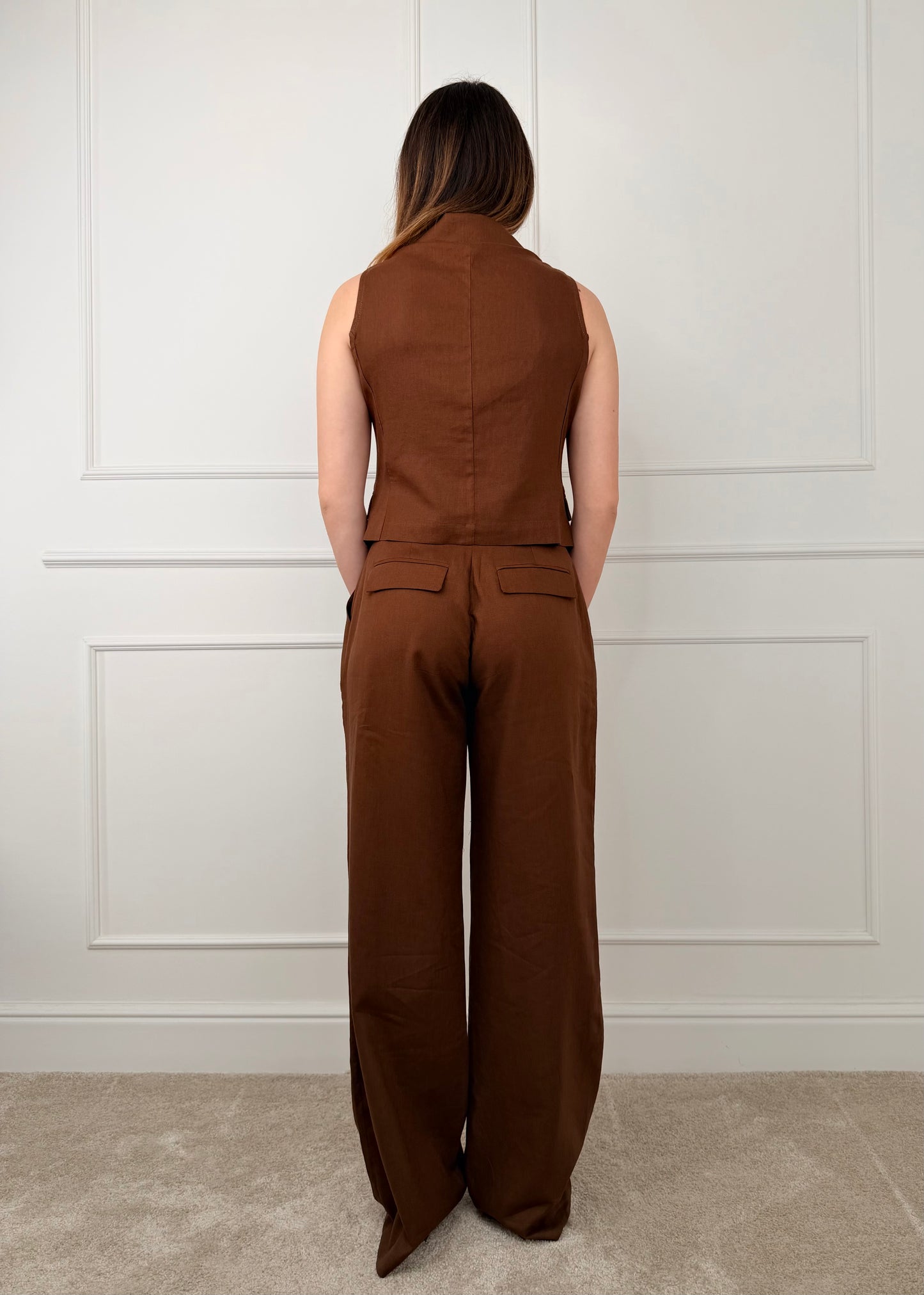 U191050 - BREND PANTALONE GAMBA DRITTA MISTO LINO E VOSCOSA