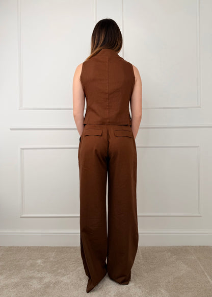 U191050 - BREND PANTALONE GAMBA DRITTA MISTO LINO E VOSCOSA