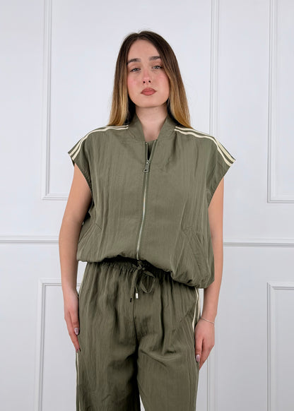 H522621 - BREND BOMBER SMANICATO CON BANDE