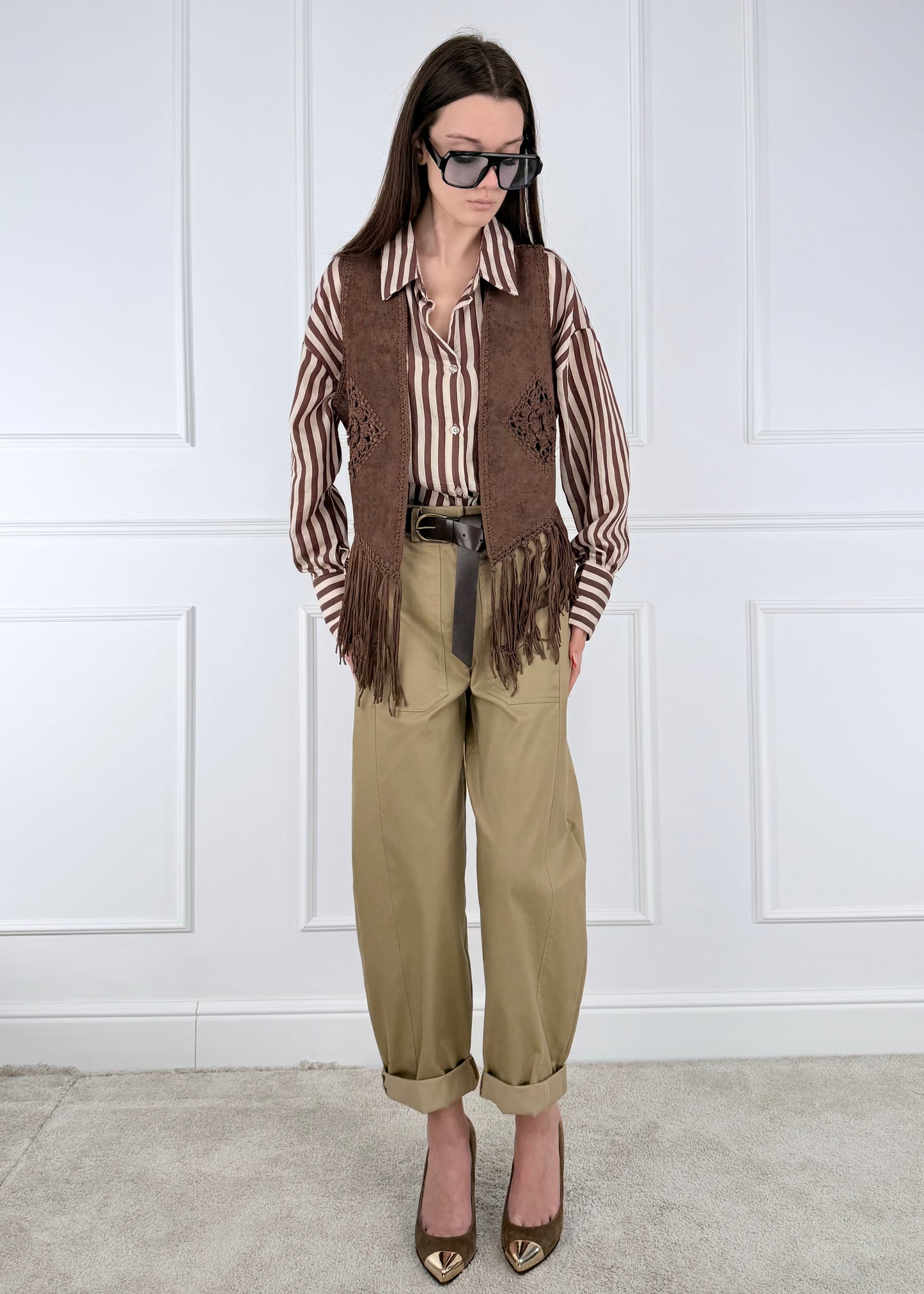 GI50101 - GILET CON FRANGE