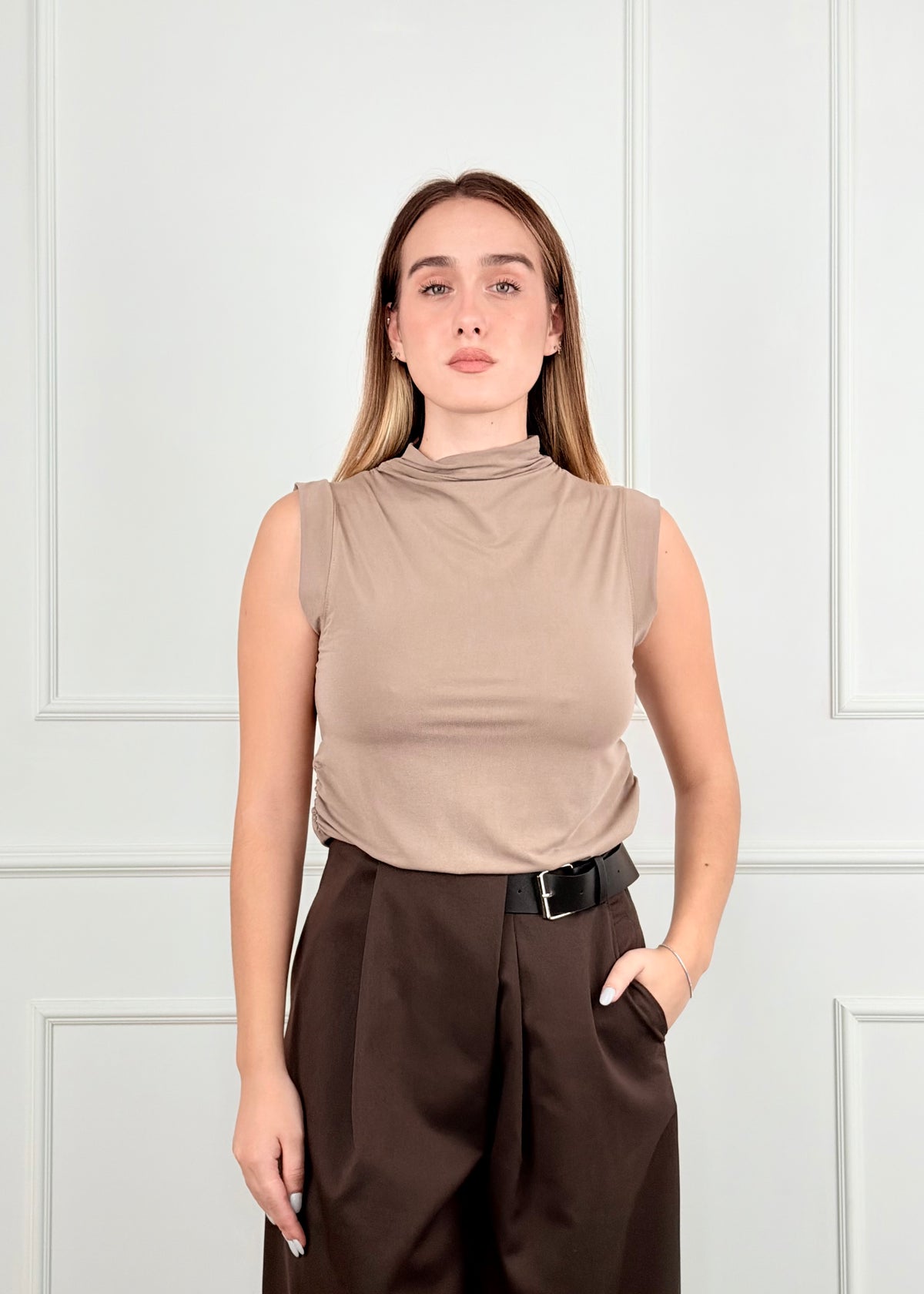 BI26614 - BI26614 MAGLIA CON DRAPPEGGIO LATERALE