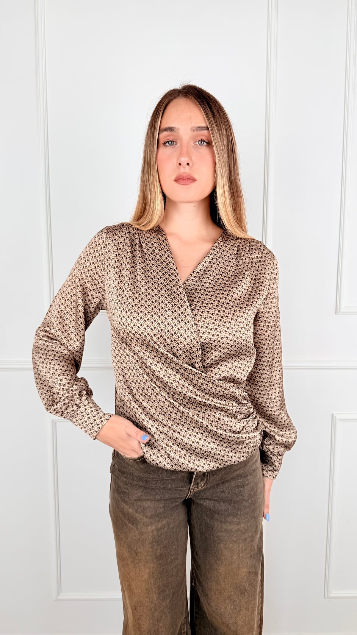 60057WF - 60057WF GIORGIA & J. BLUSA INCROCIATA FANTASIA GEO