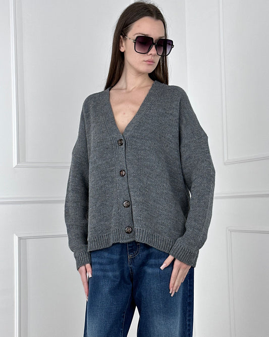YM803 - CARDIGAN MISTO LANA E ALPACA