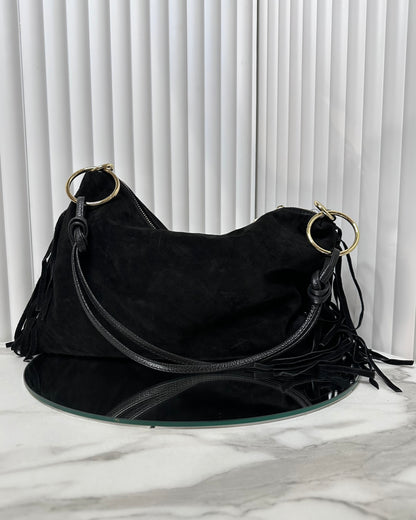 BRS4789 - BORSA VERA PELLE SCAMOSCIATA