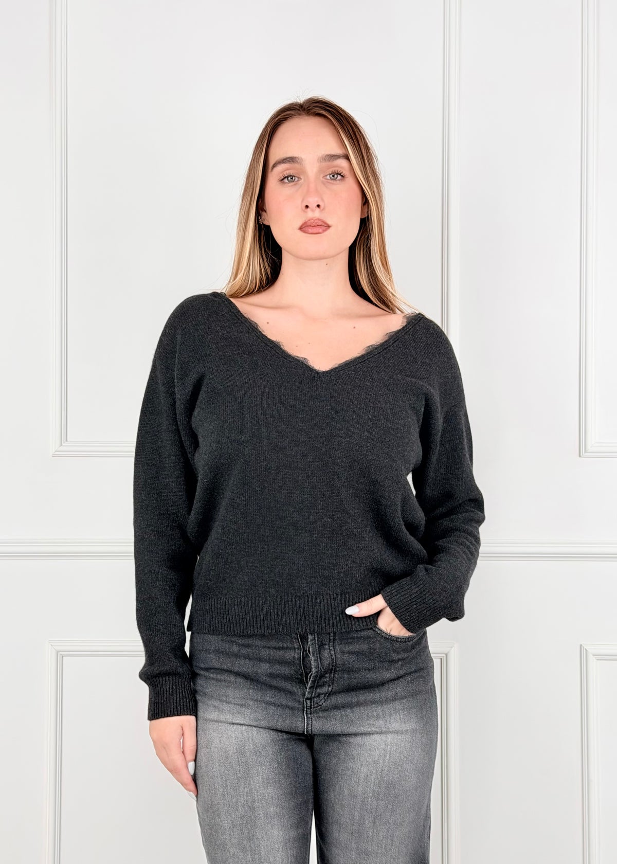 D82664 TENSIONE IN MAGLIA CON PIZZO