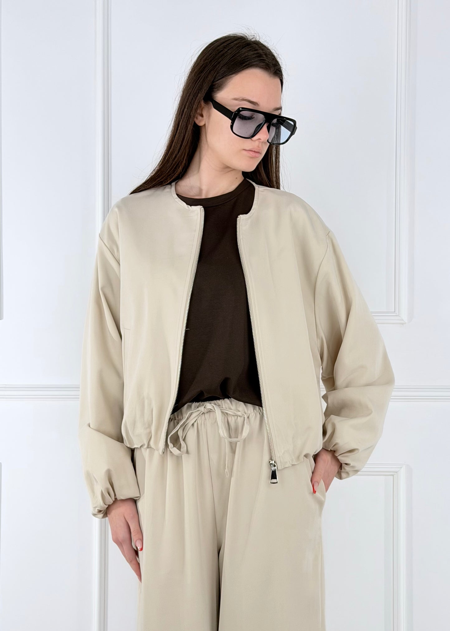 28129 COMPLETO BOMBER E PANTALONE PALAZZO