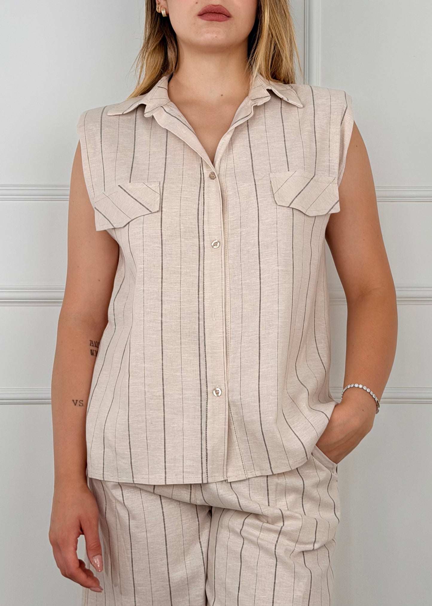 KC2660 - CAMICIA FANTASIA RIGHE
