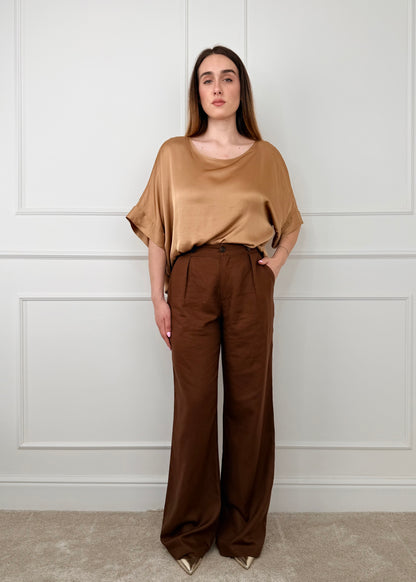 U191050 - BREND PANTALONE GAMBA DRITTA MISTO LINO E VOSCOSA