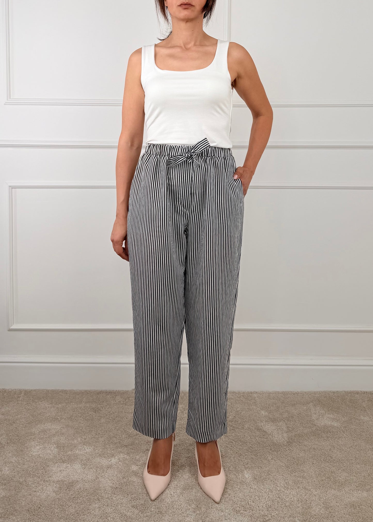 26P5290 - TENSIONE IN PANTALONE CARROT FATASIA RIGHE