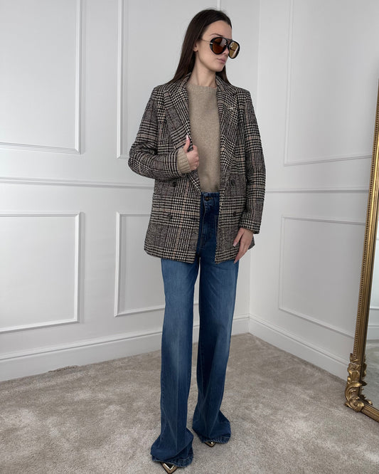 U19458 - BREND GIACCA PIED DE PUOLE MISTO LANA