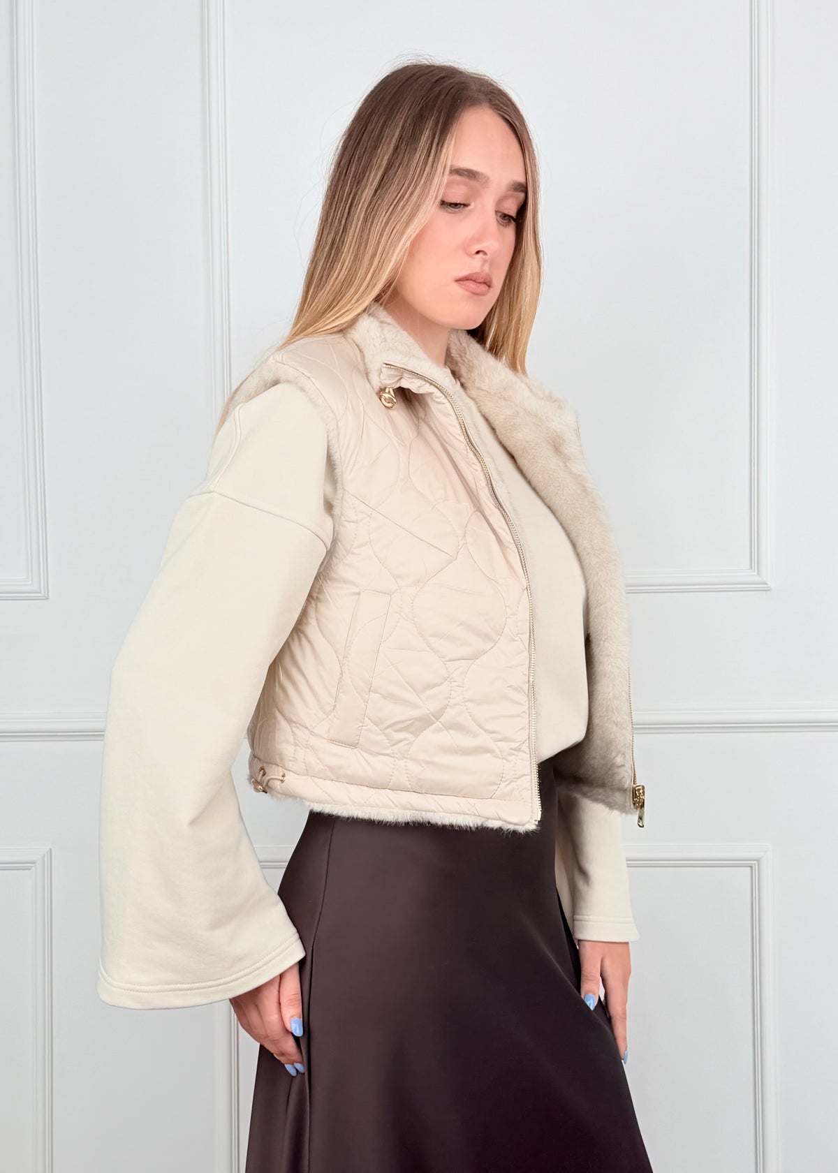 GILET DOUBLE FACE - GILET DOUBLE FACE TRAPUNTATO