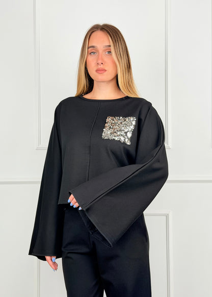 OG02458 - MY-D MAGLIA TASCA PAILLETTES