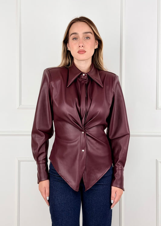FW260186 - TENSIONE IN CAMICIA FRONT EFFETTO PELLE