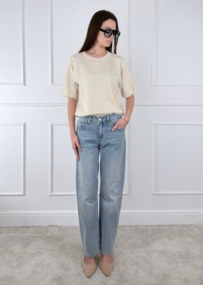 A455314 BREND DENIM CON FIOCCO SANGALLO