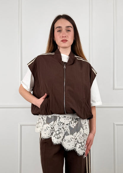 H522621 - BREND BOMBER SMANICATO CON BANDE