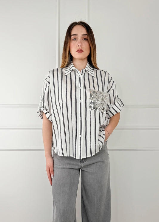 PE260217 - TENSIONE IN CAMICIA CON TASCHINO PAILLETTES