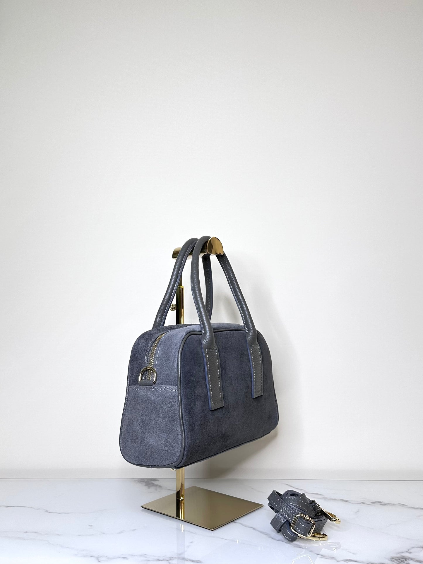 BRS5467 BORSA BAULETTO VERA PELLE SCAMOSCIATA