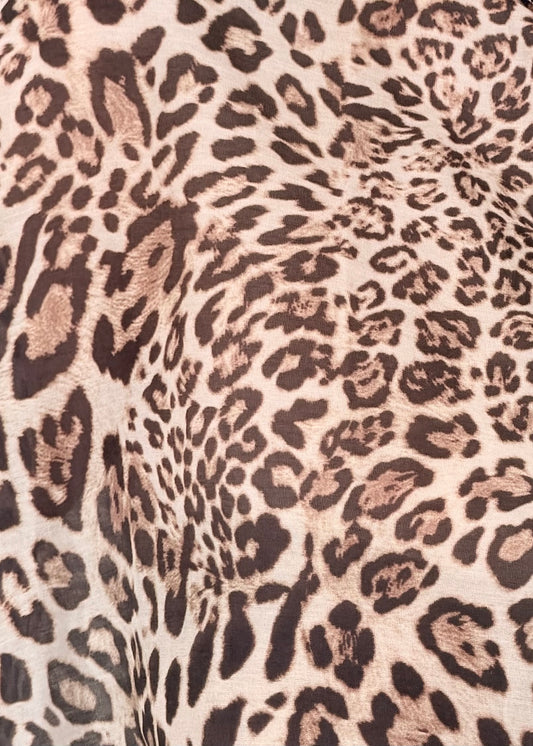 B3163S -  BREND CAMICIA FANTASIA ANIMALIER  MISTO COTONE E SETA