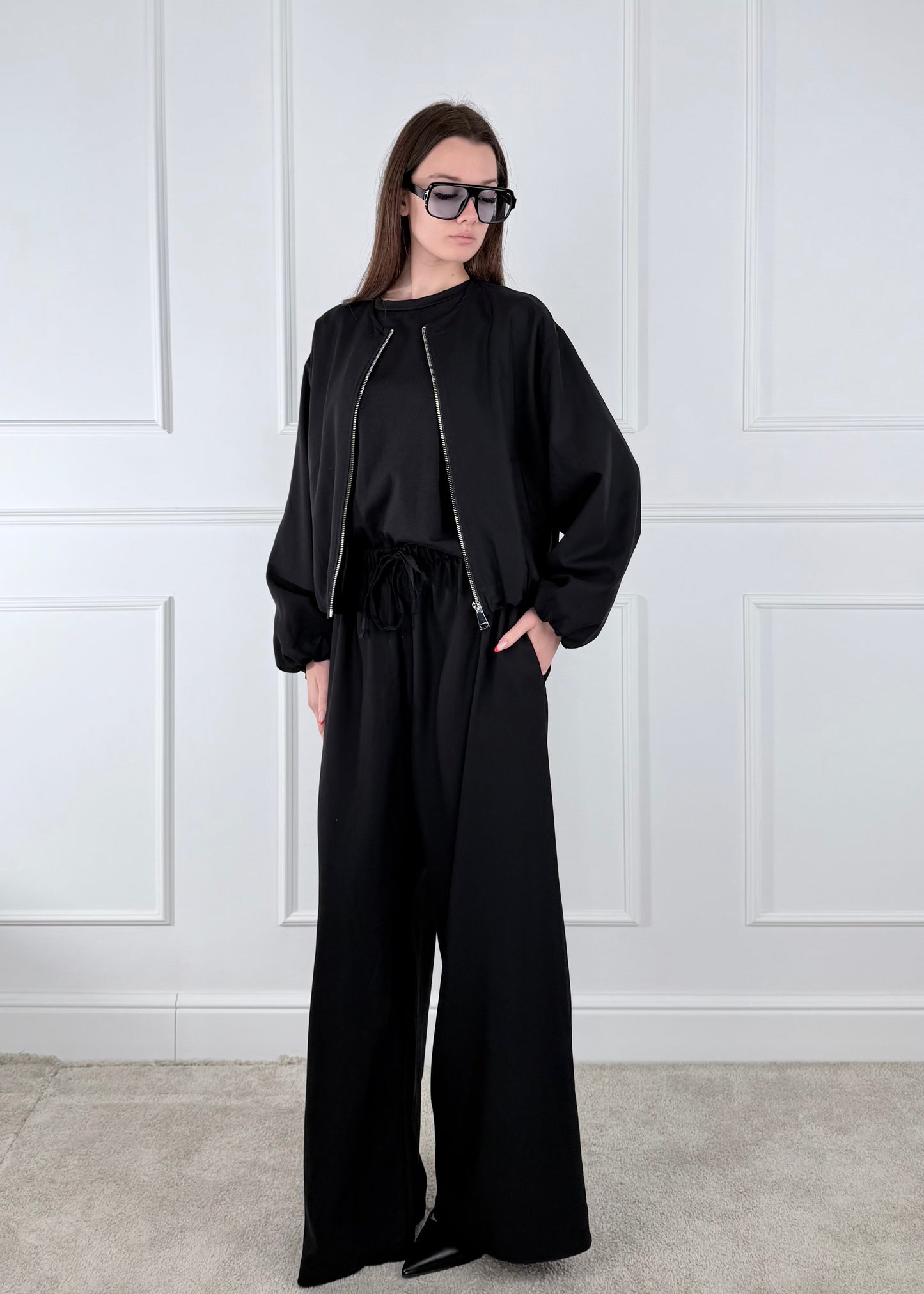 28129 COMPLETO BOMBER E PANTALONE PALAZZO