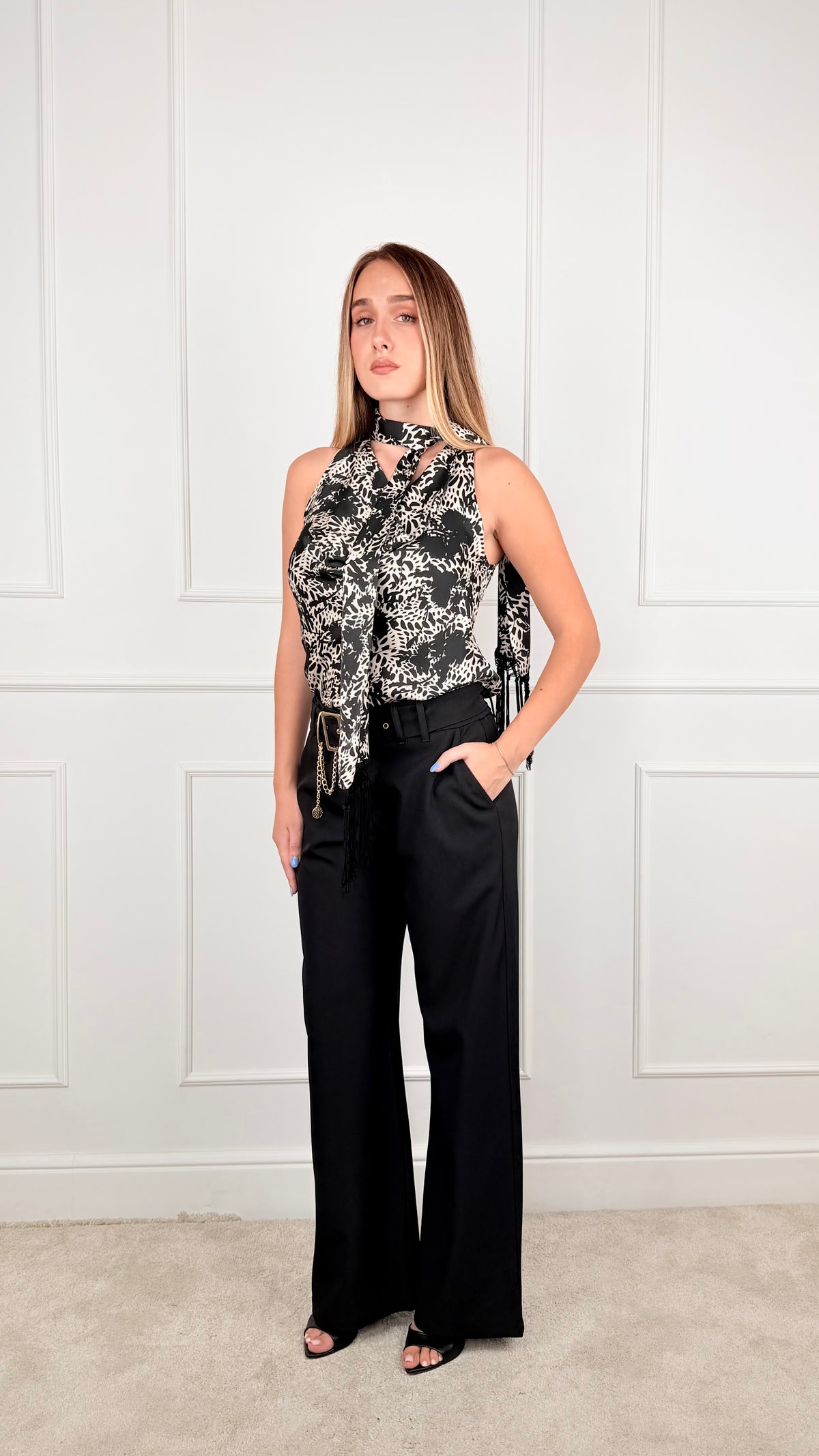 60038WF • TOP STAMPA ASTRATTA CON FUSCIACCA GIORGIA