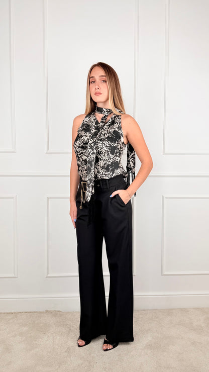60038WF • TOP STAMPA ASTRATTA CON FUSCIACCA GIORGIA