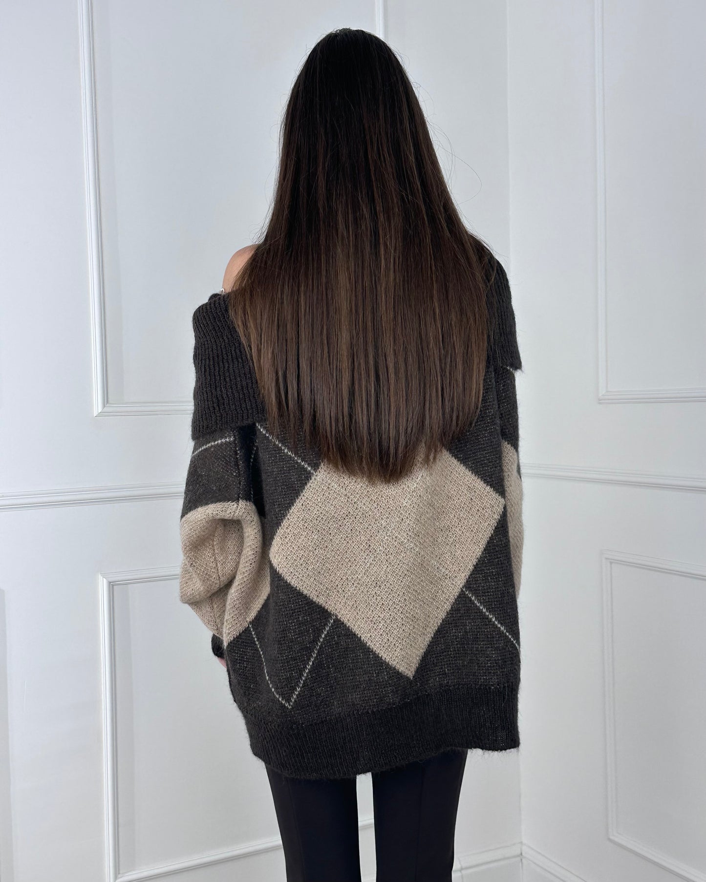 I92847 - BREND MAGLIA ROMBI MISTO MOHAIR