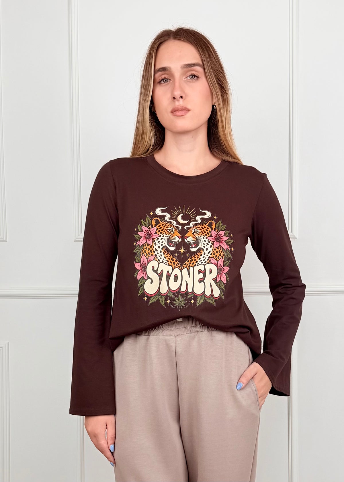 OG02319 - MY-D T-SHIRT MANICA LUNGA A CAMPANA CON STAMPA