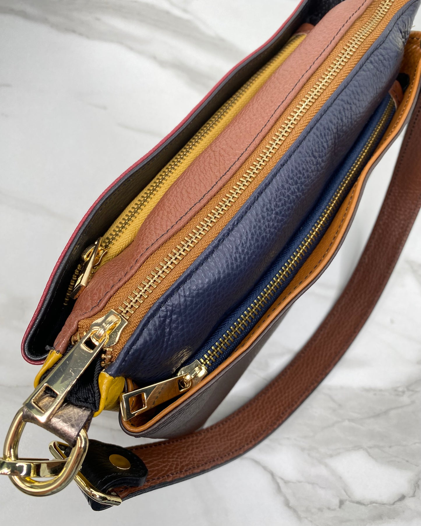 BRS432 BORSA POCKET IN VERA PELLE