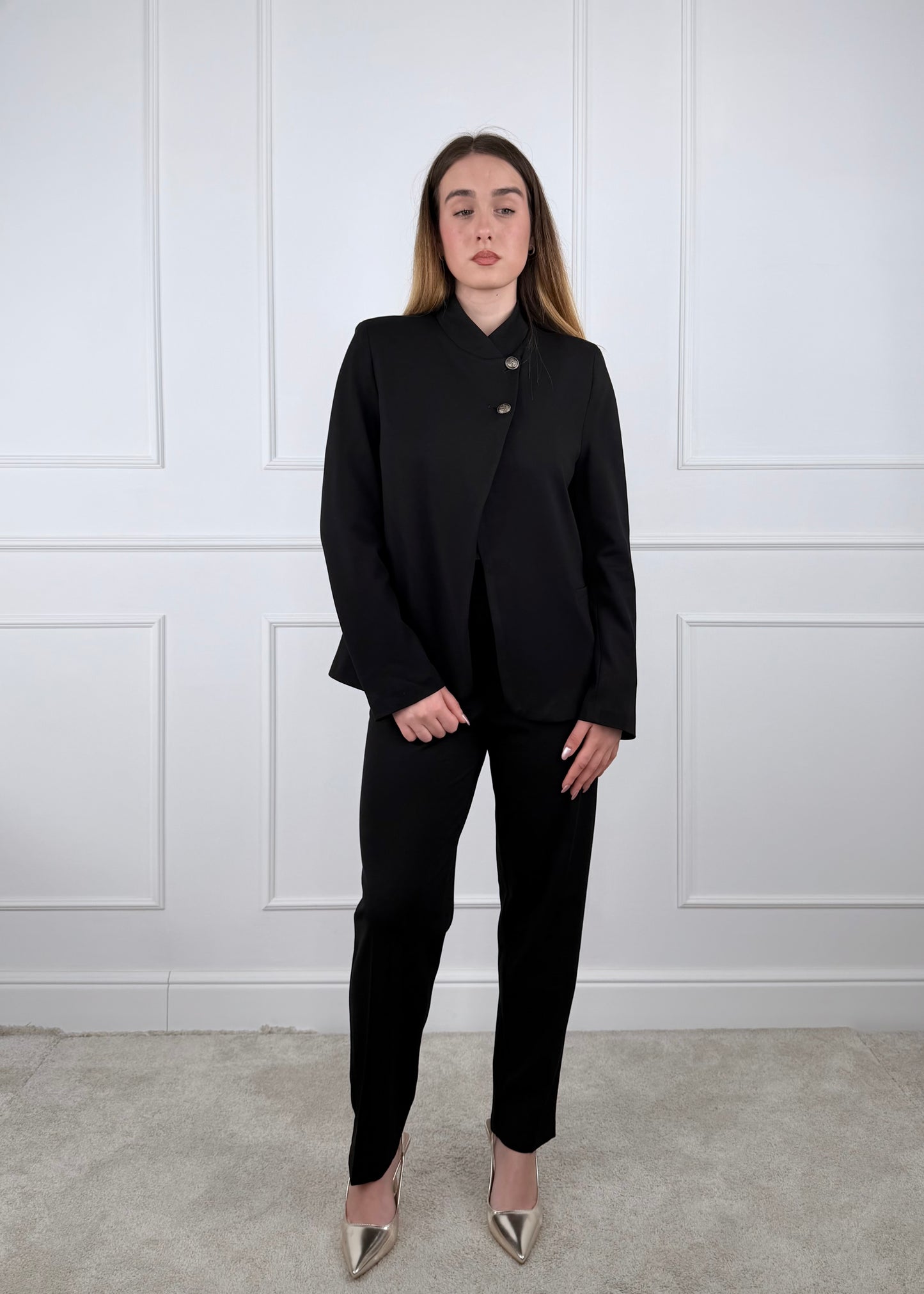 26B4442 - TENSIONE IN GIACCA PUNTO MILANO LEGGERO CHIUSURA A PORTAFOGLIO