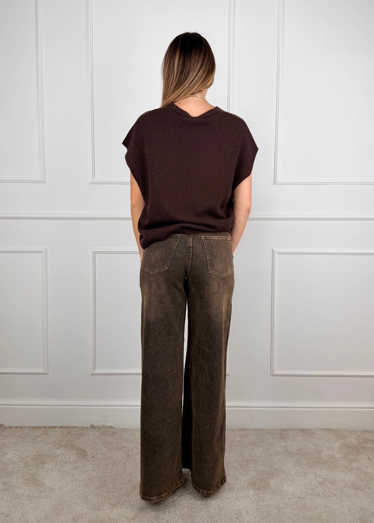60119WF26 - GIORGIA & J.  DENIM WIDE LEG A VITA ALTA