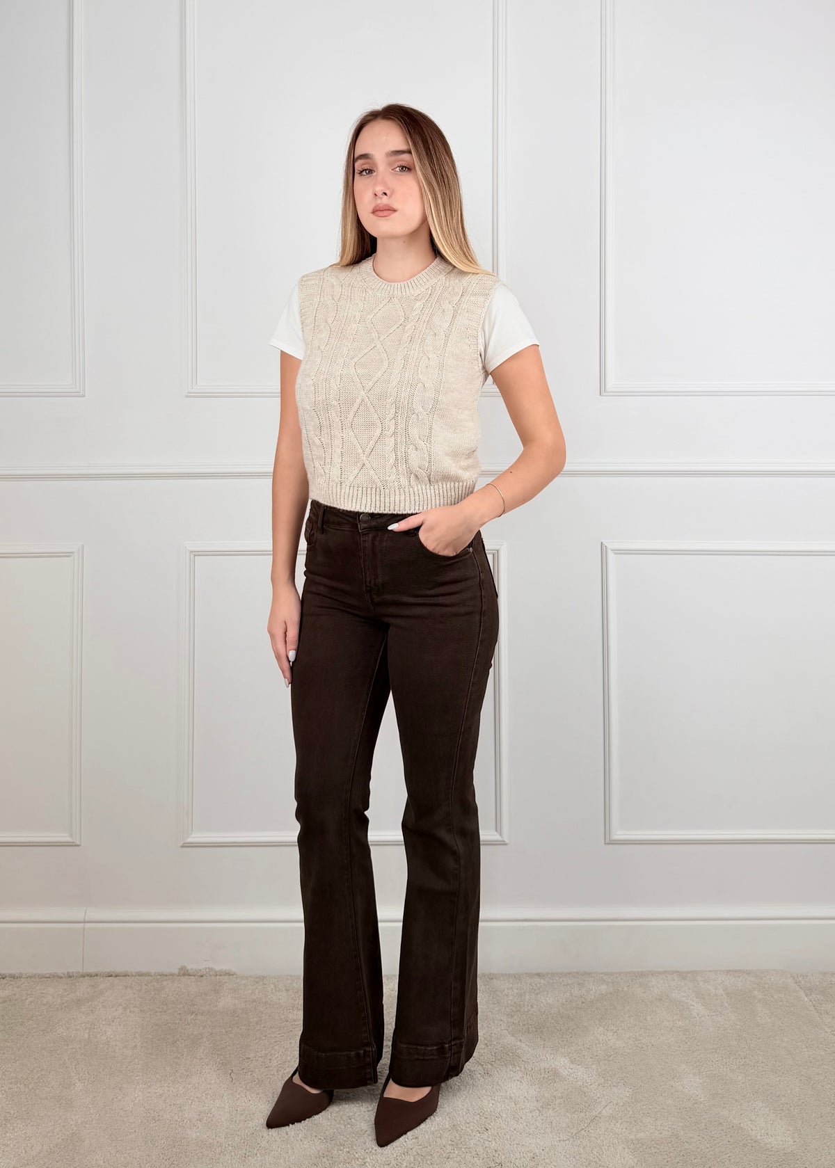 GILET GIADA - GILET CON MOTIVO TRECCIA