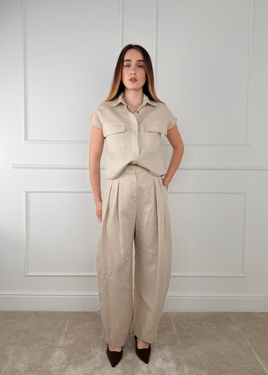 26P4950 - TENSIONE IN PANTALONE BALLOON IN LINO