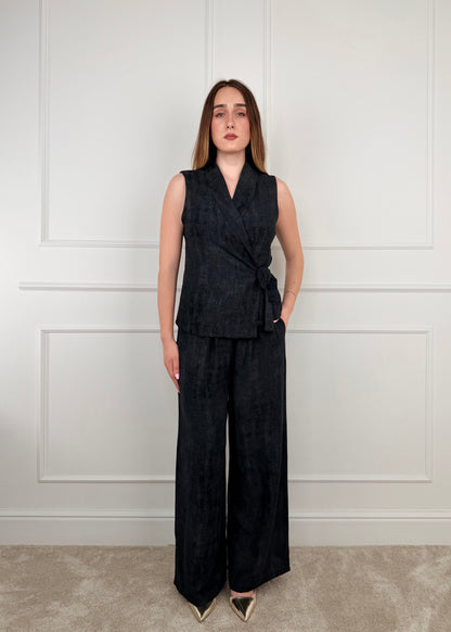 5957 - COMPLETO PANTALONE E GILET CHIUSURA A PORTAFOGLIO