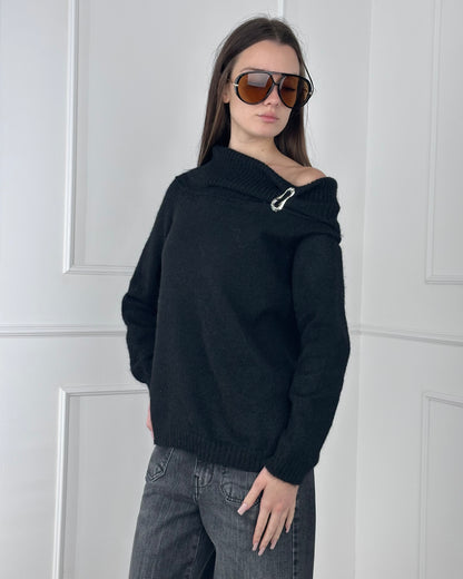 MB1001 - MY-D MAGLIA MISTO LANA SCOLLO SHIFFER