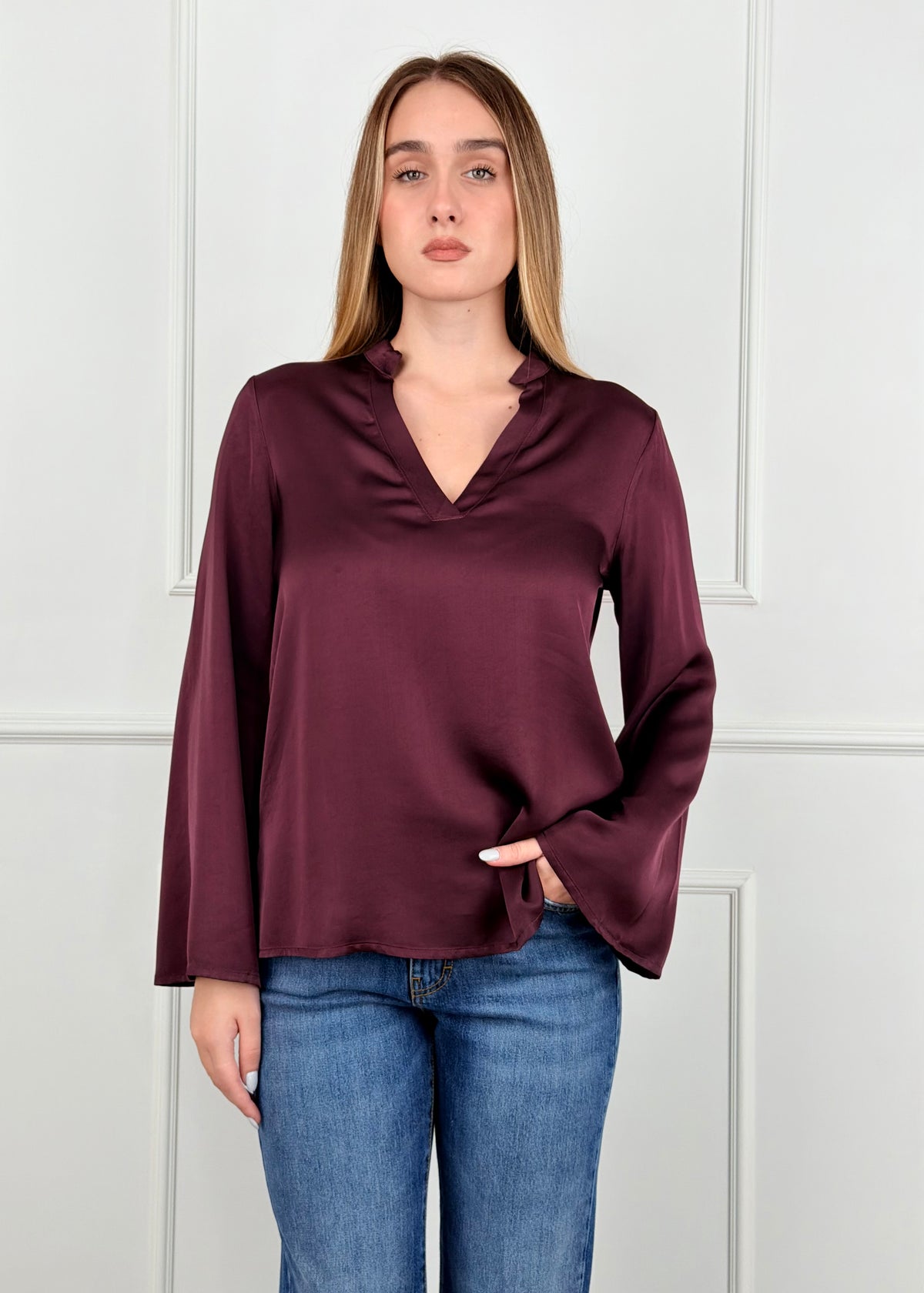 F2207B22R - TENSIONE IN BLUSA IN VISCOSA