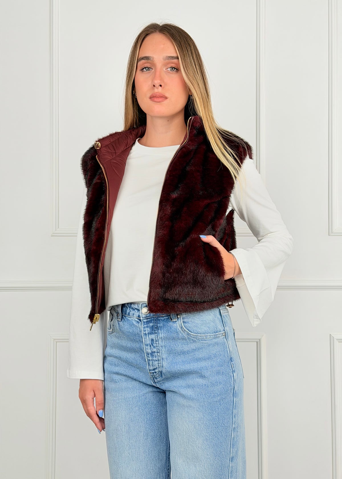 GILET DOUBLE FACE - GILET DOUBLE FACE TRAPUNTATO