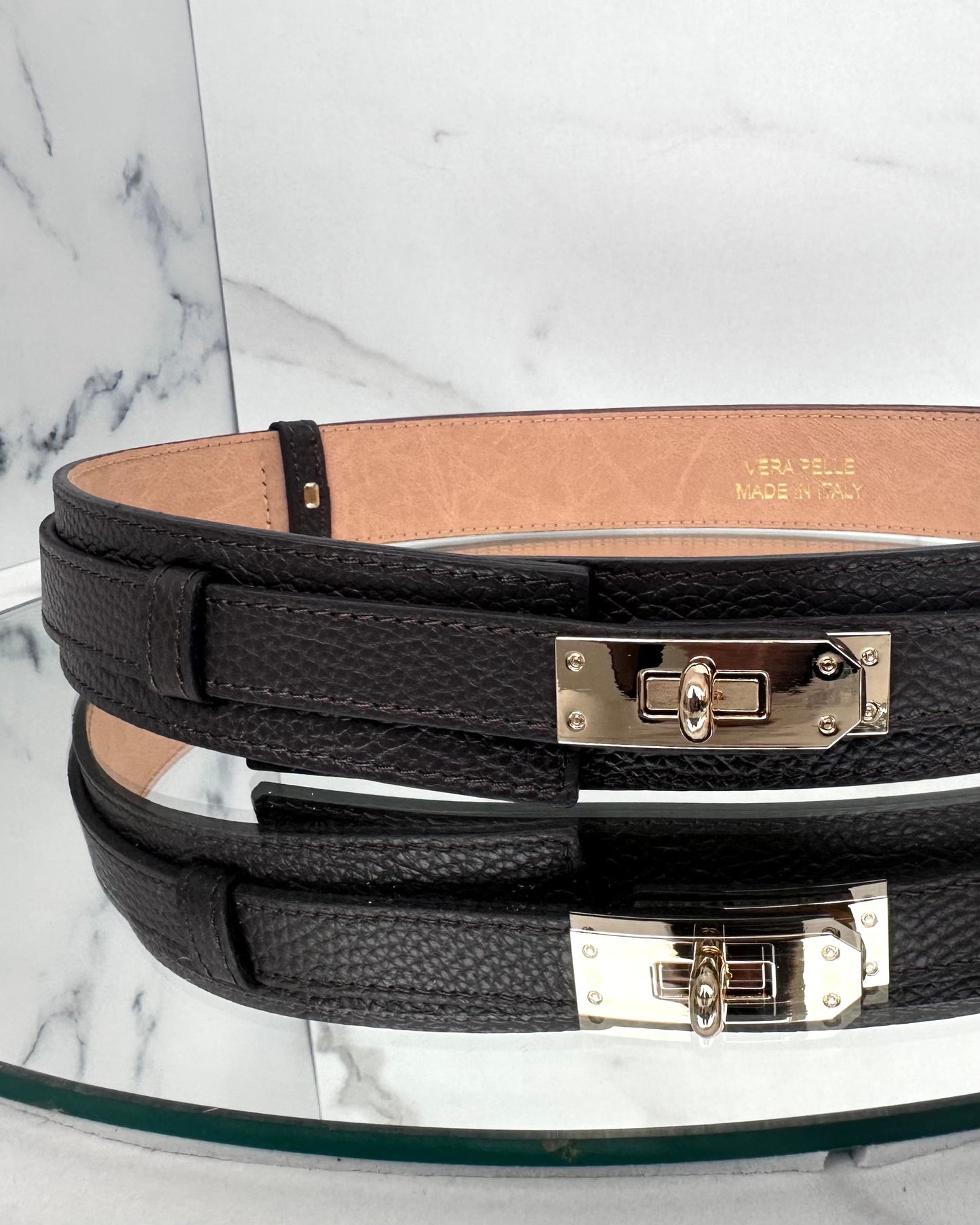 CNT4589 - CNT4589 CINTURA VERA PELLE REGOLABILE