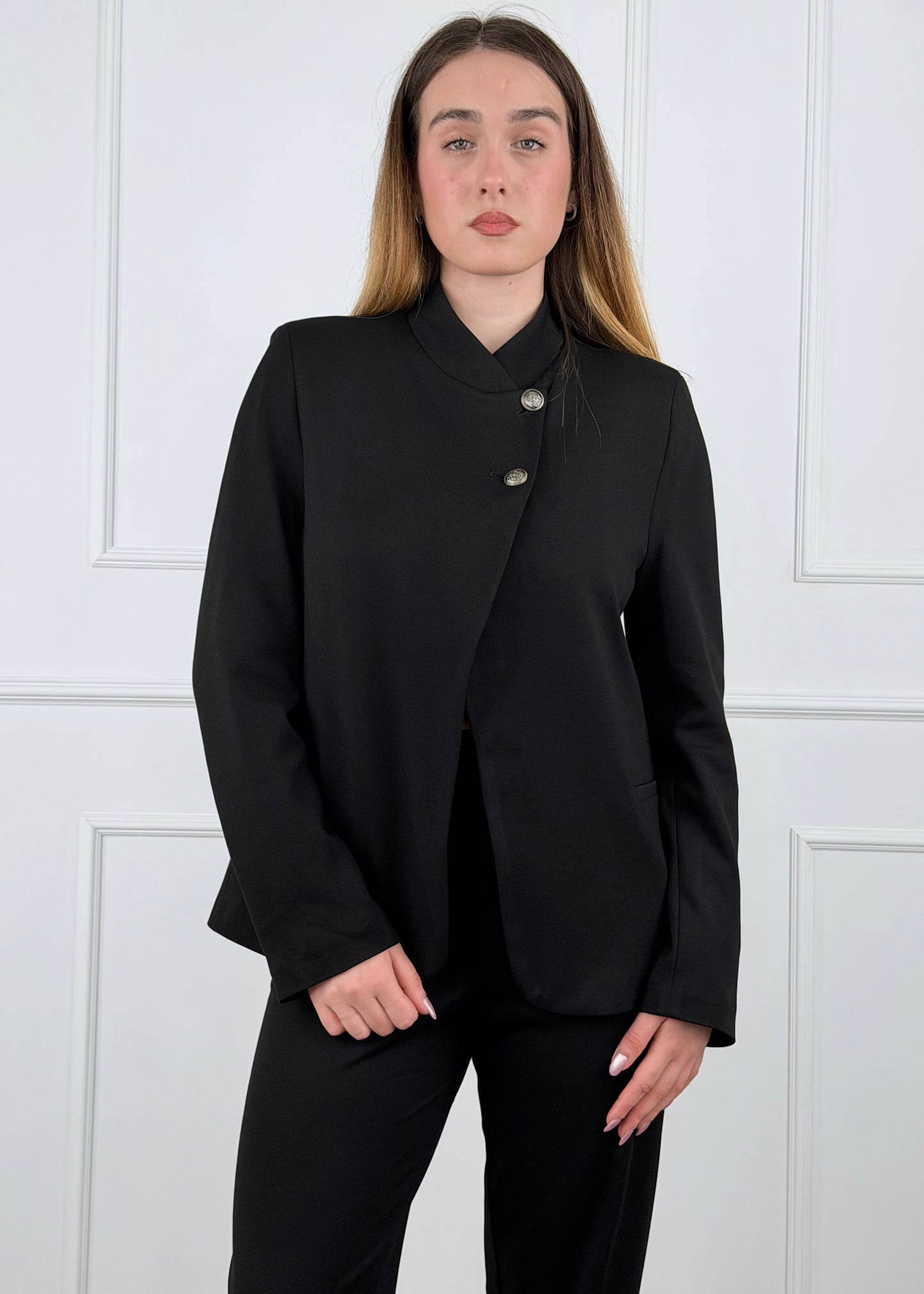 26B4442 - TENSIONE IN GIACCA PUNTO MILANO LEGGERO CHIUSURA A PORTAFOGLIO