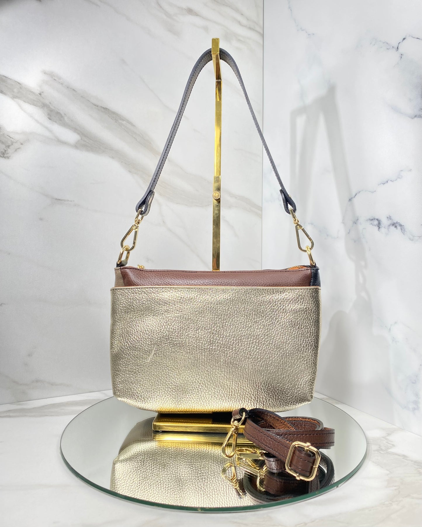 BRS432 BORSA POCKET IN VERA PELLE